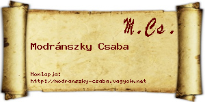 Modránszky Csaba névjegykártya
