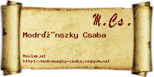 Modránszky Csaba névjegykártya