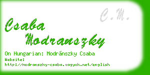 csaba modranszky business card