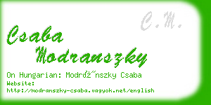 csaba modranszky business card